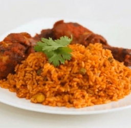 Fried chicken legs with pilau