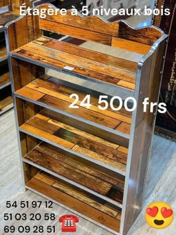 Étagère 5 niveaux en bois