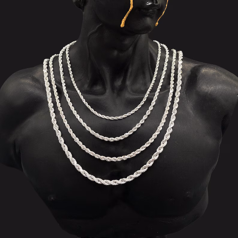 Real 10K 14k 3-6MM  Rope Chain  (MEN) _3