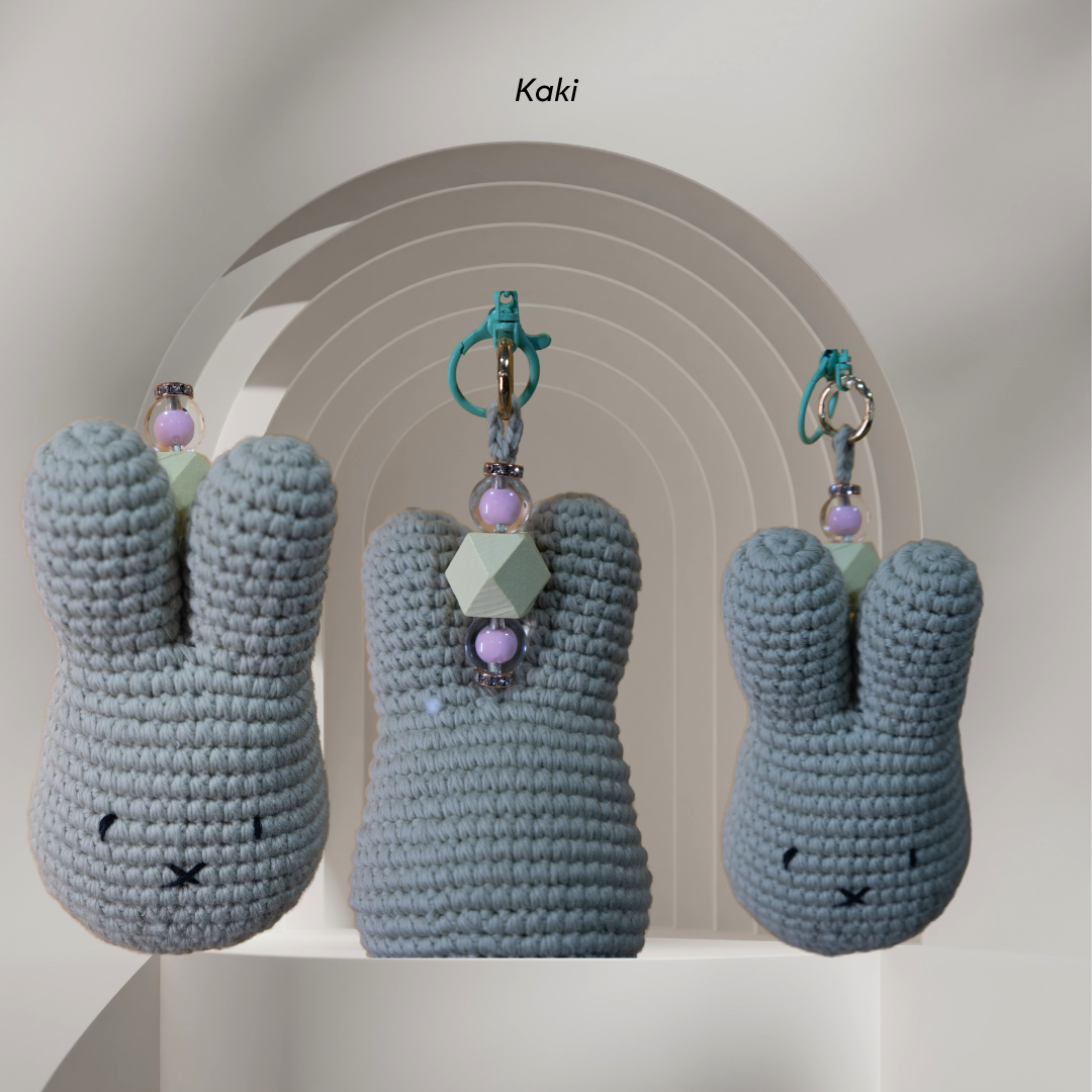 Handmade Miffy Keychain | Premium PP Cotton & Shewave Beads | 100% Cotton Yarn | Densons Lifestyle_11