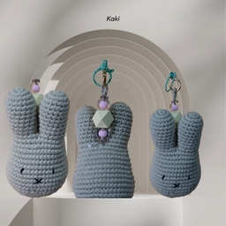 Handmade Miffy Keychain | Premium PP Cotton & Shewave Beads | 100% Cotton Yarn | Densons Lifestyle