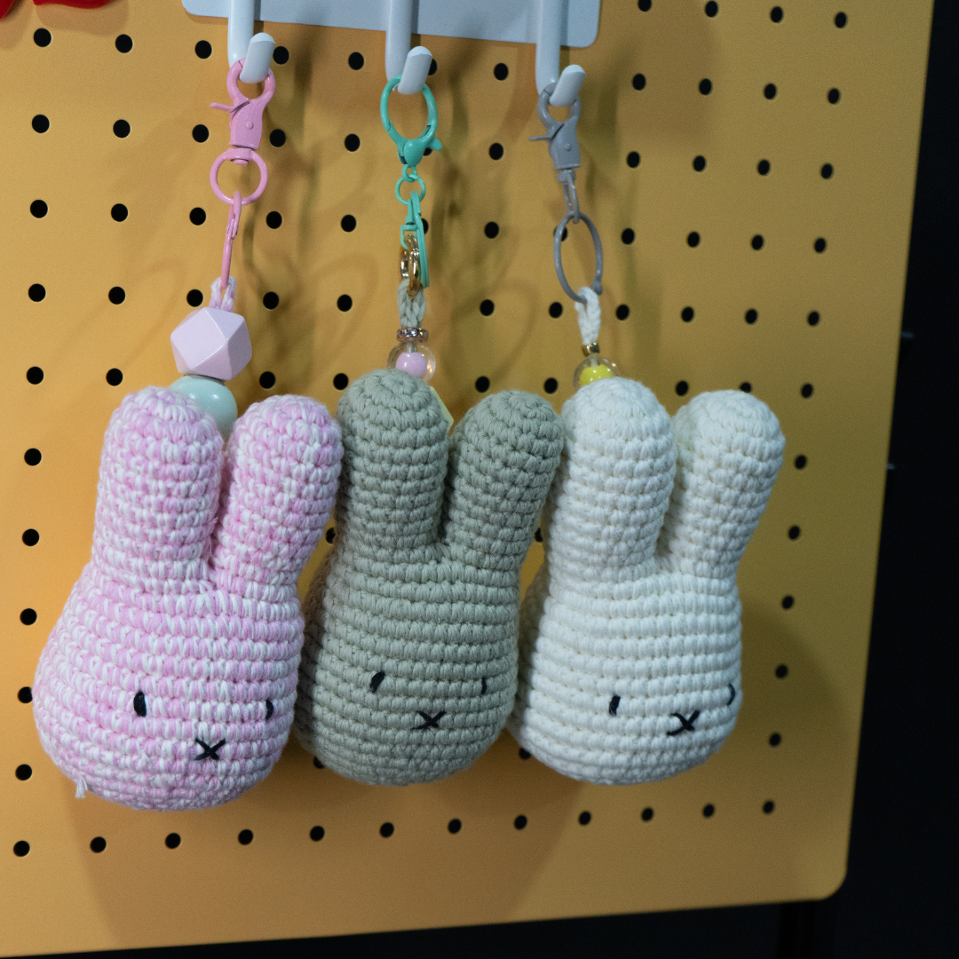 Handmade Miffy Keychain | Premium PP Cotton & Shewave Beads | 100% Cotton Yarn | Densons Lifestyle_6