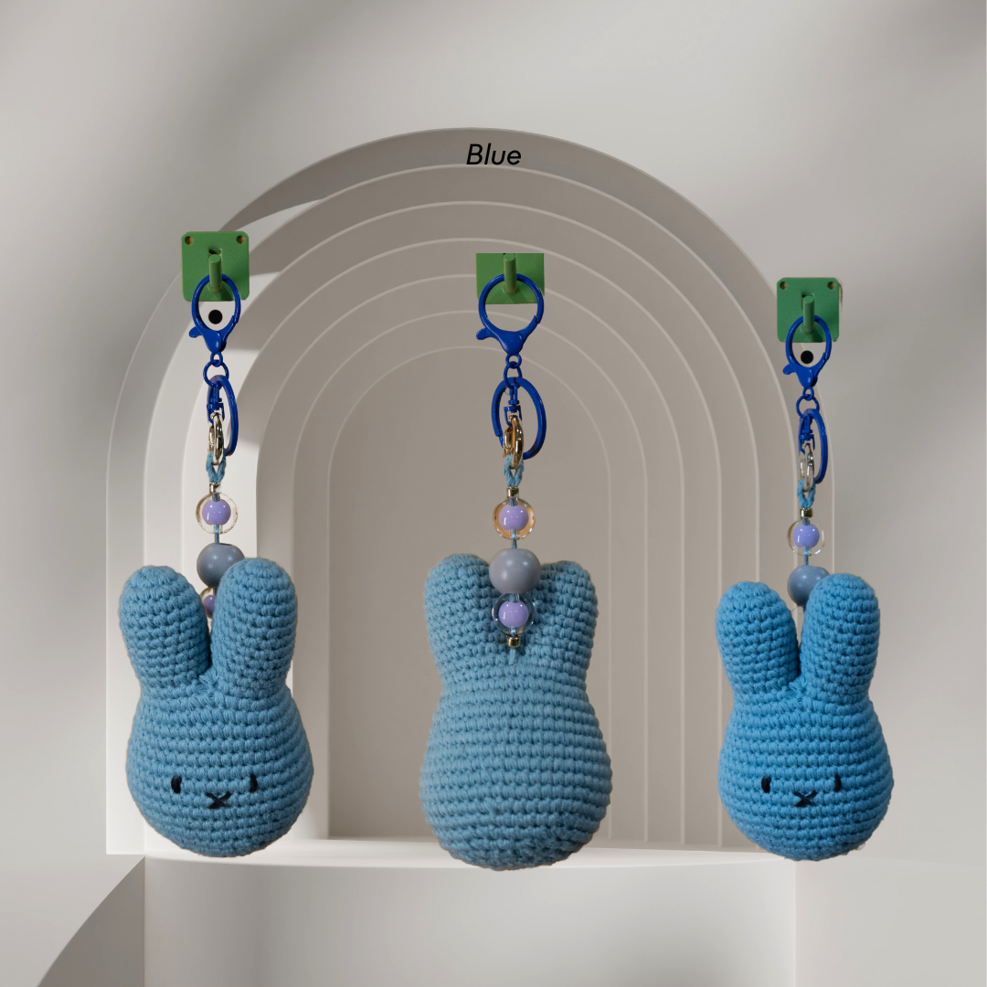 Handmade Miffy Keychain | Premium PP Cotton & Shewave Beads | 100% Cotton Yarn | Densons Lifestyle_9