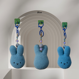Handmade Miffy Keychain | Premium PP Cotton & Shewave Beads | 100% Cotton Yarn | Densons Lifestyle