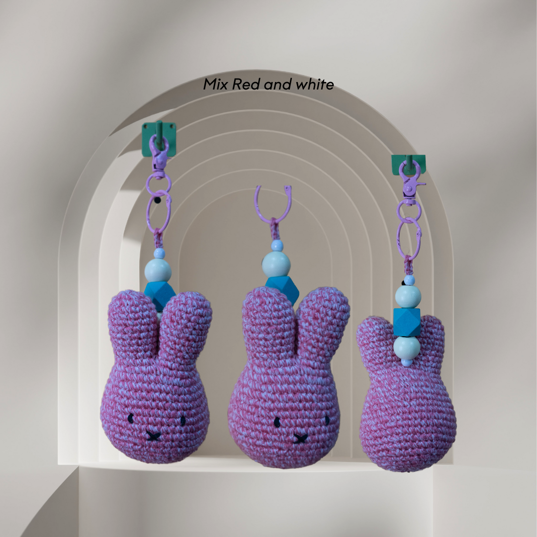 Handmade Miffy Keychain | Premium PP Cotton & Shewave Beads | 100% Cotton Yarn | Densons Lifestyle_8