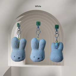 Handmade Miffy Keychain | Premium PP Cotton & Shewave Beads | 100% Cotton Yarn | Densons Lifestyle