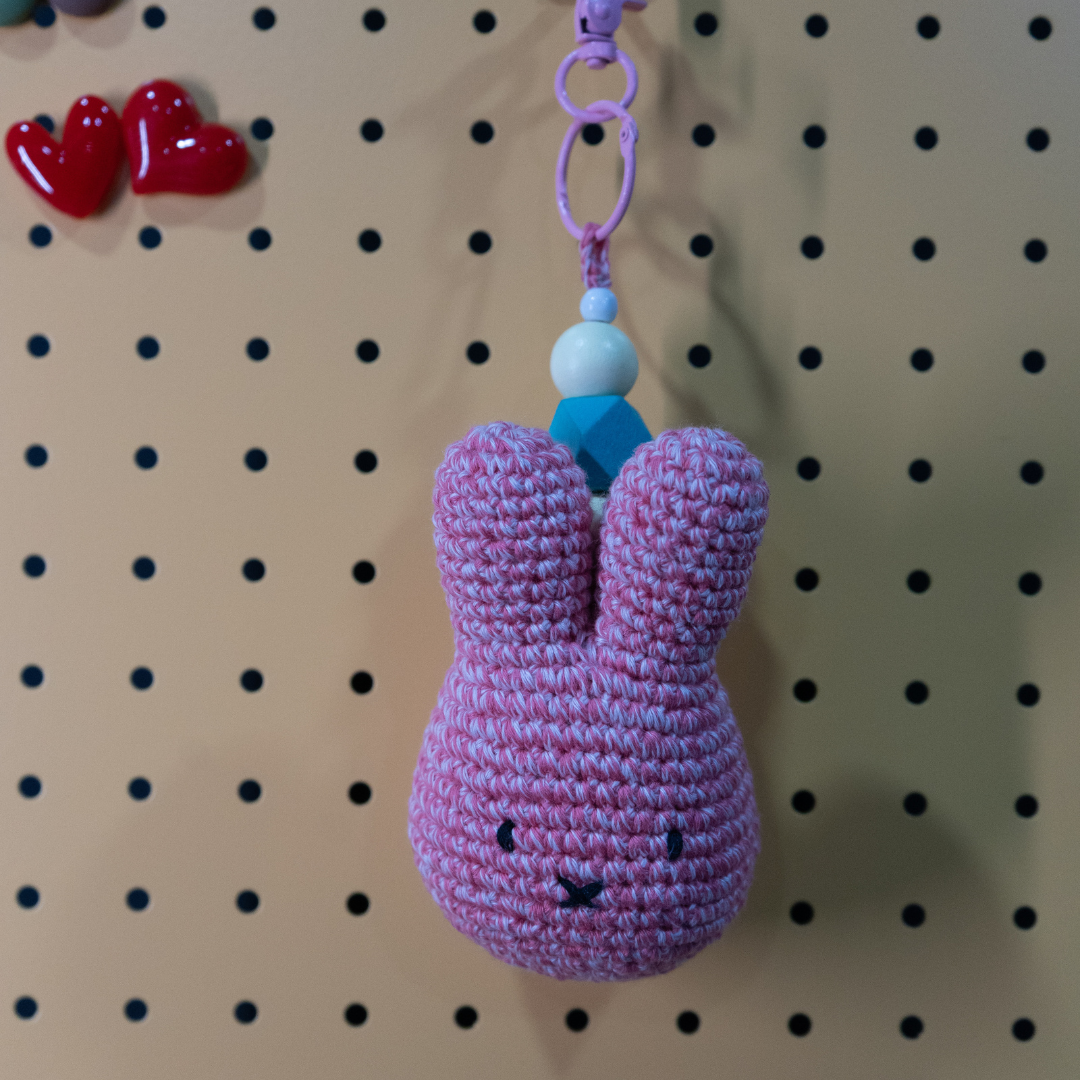Handmade Miffy Keychain | Premium PP Cotton & Shewave Beads | 100% Cotton Yarn | Densons Lifestyle_4