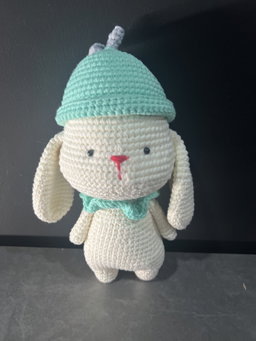 Peach & Lemon Bunny | Handmade Crochet Bunny | 100% Premium Cotton Yarn