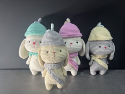 Peach & Lemon Bunny | Handmade Crochet Bunny | 100% Premium Cotton Yarn