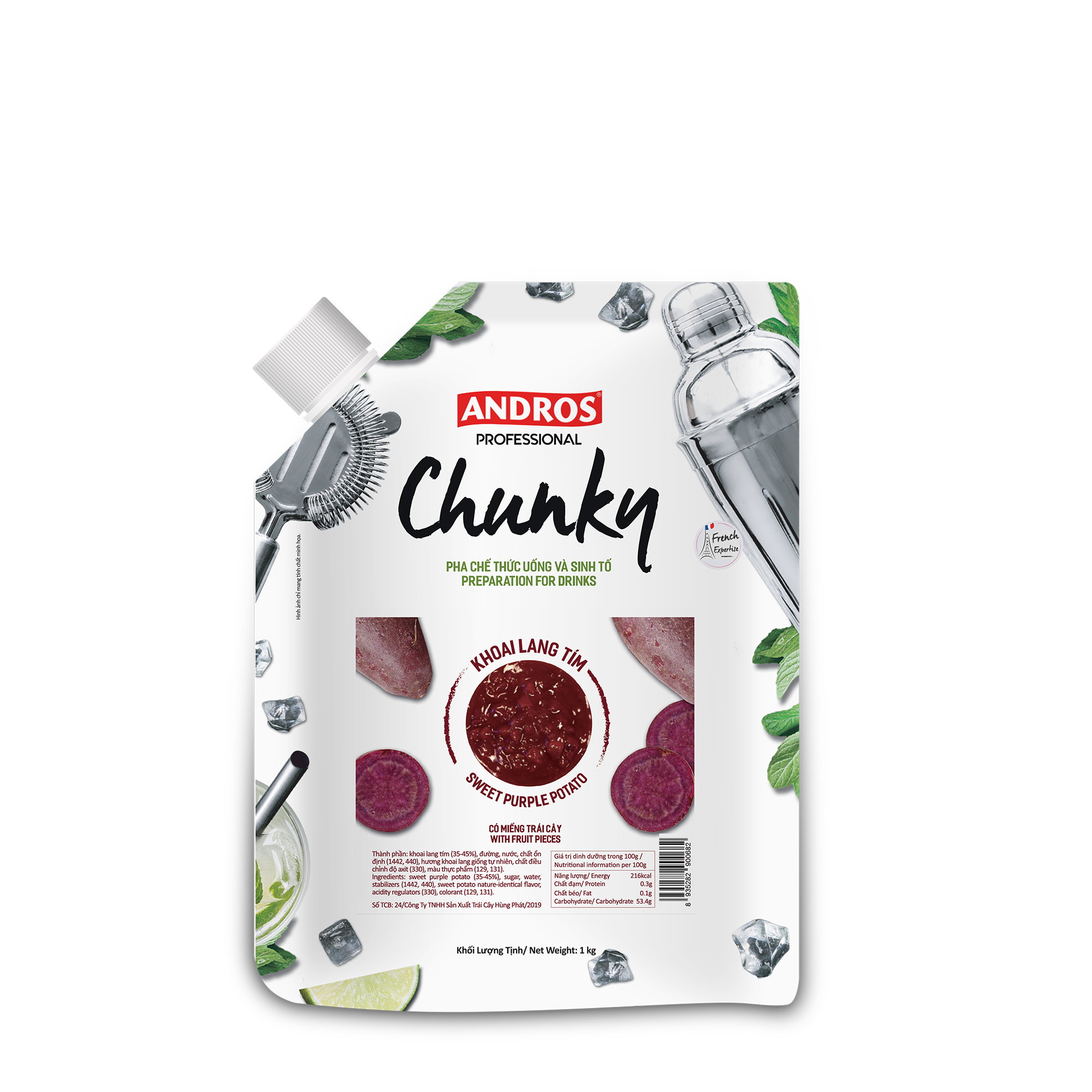 Andros Sweet Purple Potato Chunky 1kg_0