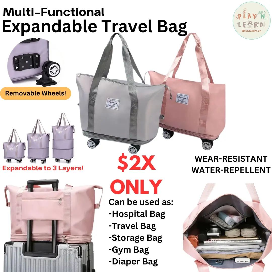 MULTI-FUNCTIONAL EXPANDABLE TRAVEL BAG WITH REMOVABLE WHEELS