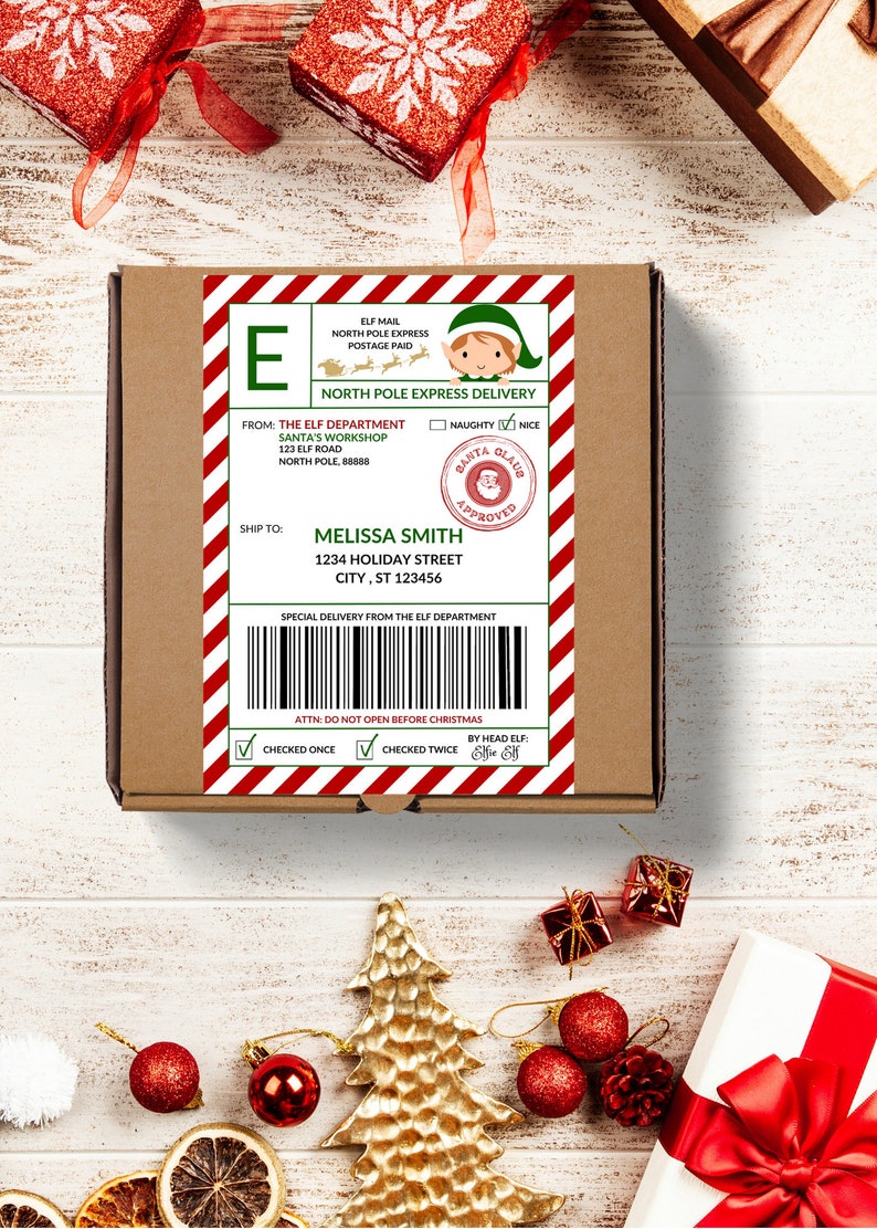 A5 Santa Delivery sticker Personalized _2