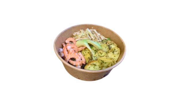 Salade de crevettes et ses crudités 