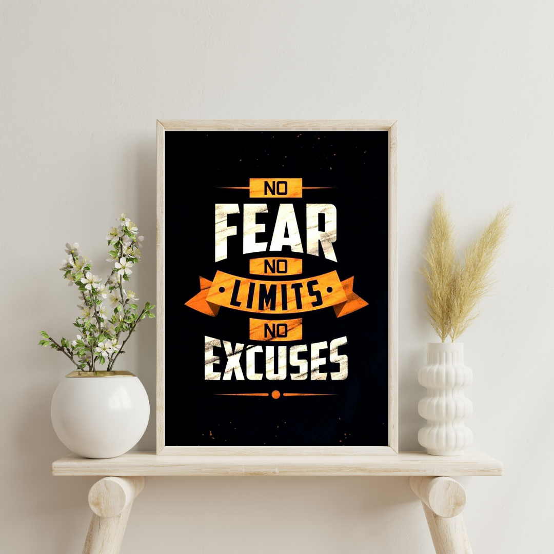 Tableau décoratif - No Fear, No Limits, No Excuses_0