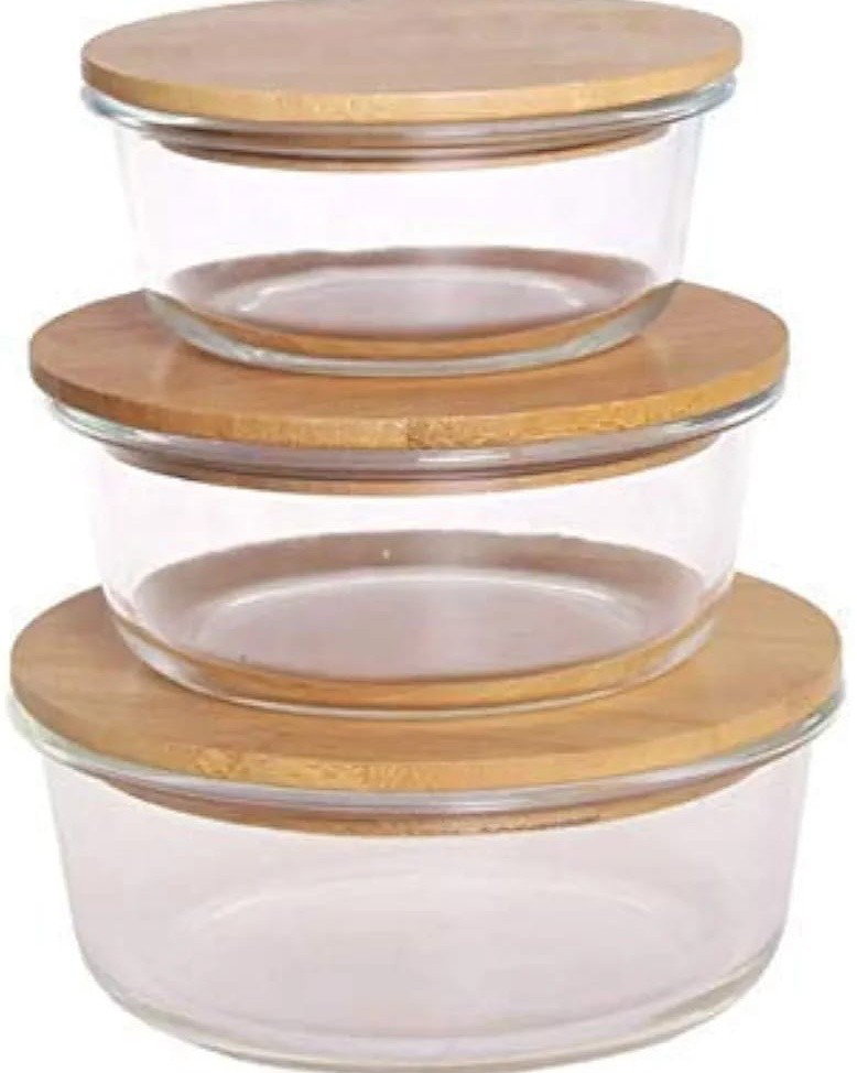 Round Glass Container with Bamboo Lid_1