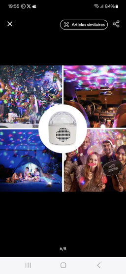 Veilleuse projecteur jeux de lumières avec Bluetooth intégré