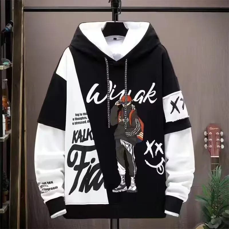 Stylish Color Combined Hoodie