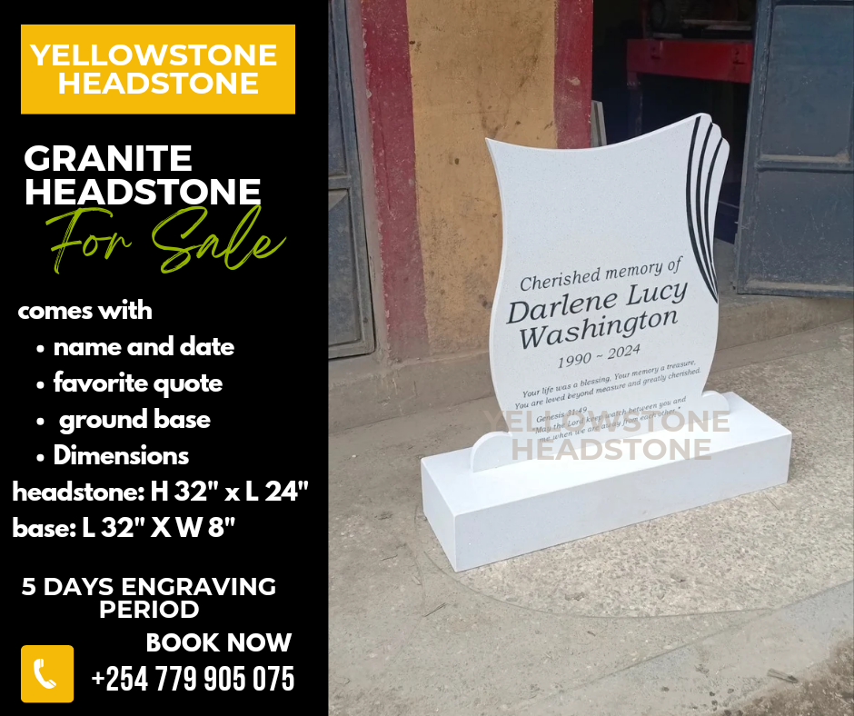 White rose granite memorial headstone_1