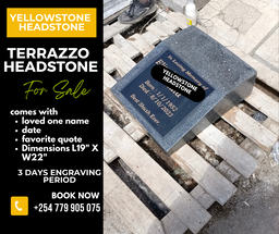 Black base terrazzo memorial grave headstone