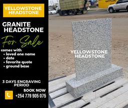 White eldo granite upright rectangular  headstone