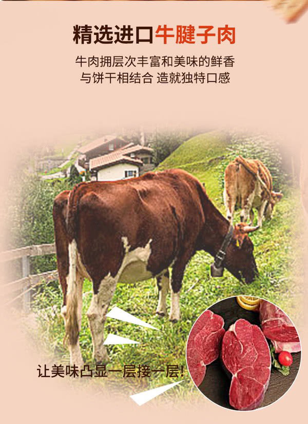 牛肉馅酥脆饼干 1kg | 添加10.3%牛肉松 添加2.36%进口黄油 精选进口牛腱子肉制作牛肉松_3