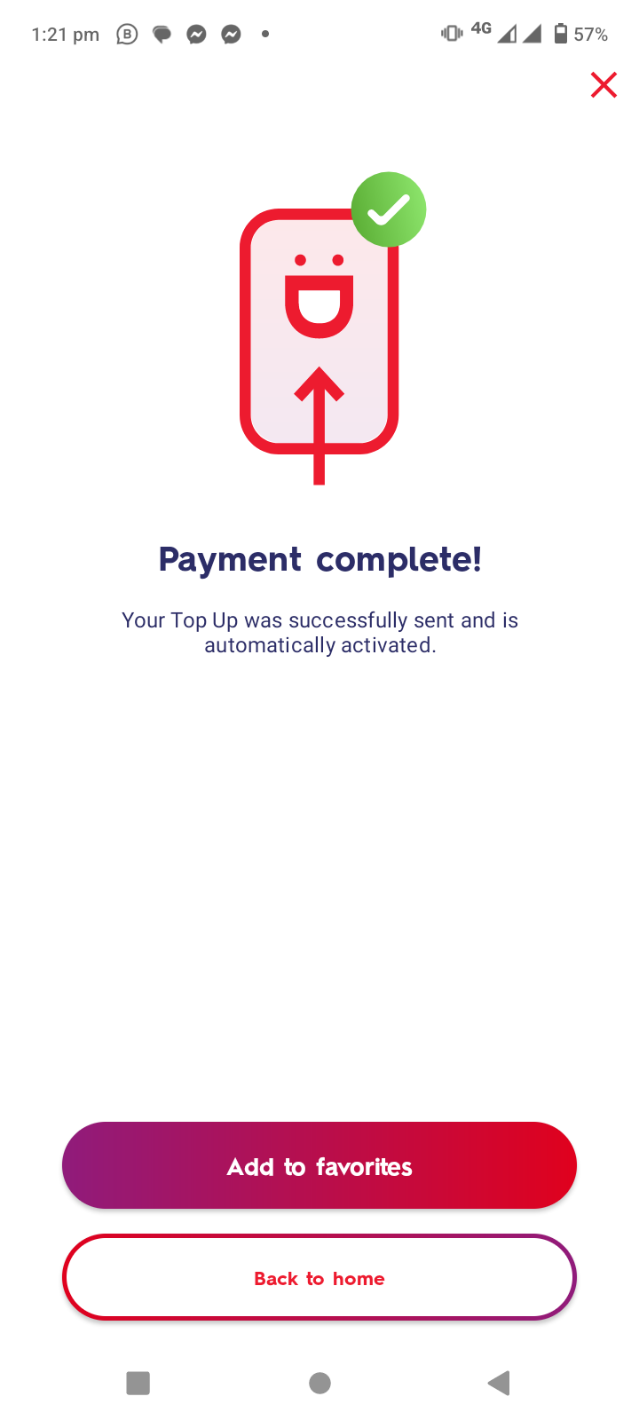 Topup on sell