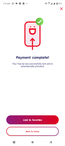 Topup on sell