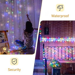 Guirlande Lumineuse Solaire Extérieure, 12m 120 LED Solaire 8 Modes Guirlande Guinguette Solaire Exterieure Étanche Décoration pour Jardin, Terrasse, Cour, Noël, Mariage, Fête Couleur