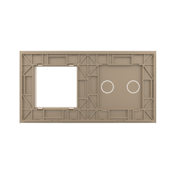 Panneau double 2 commandes + 1 case doré