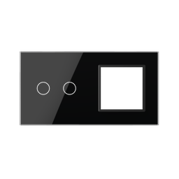 Panneau double 2 commandes + 1 case Noir