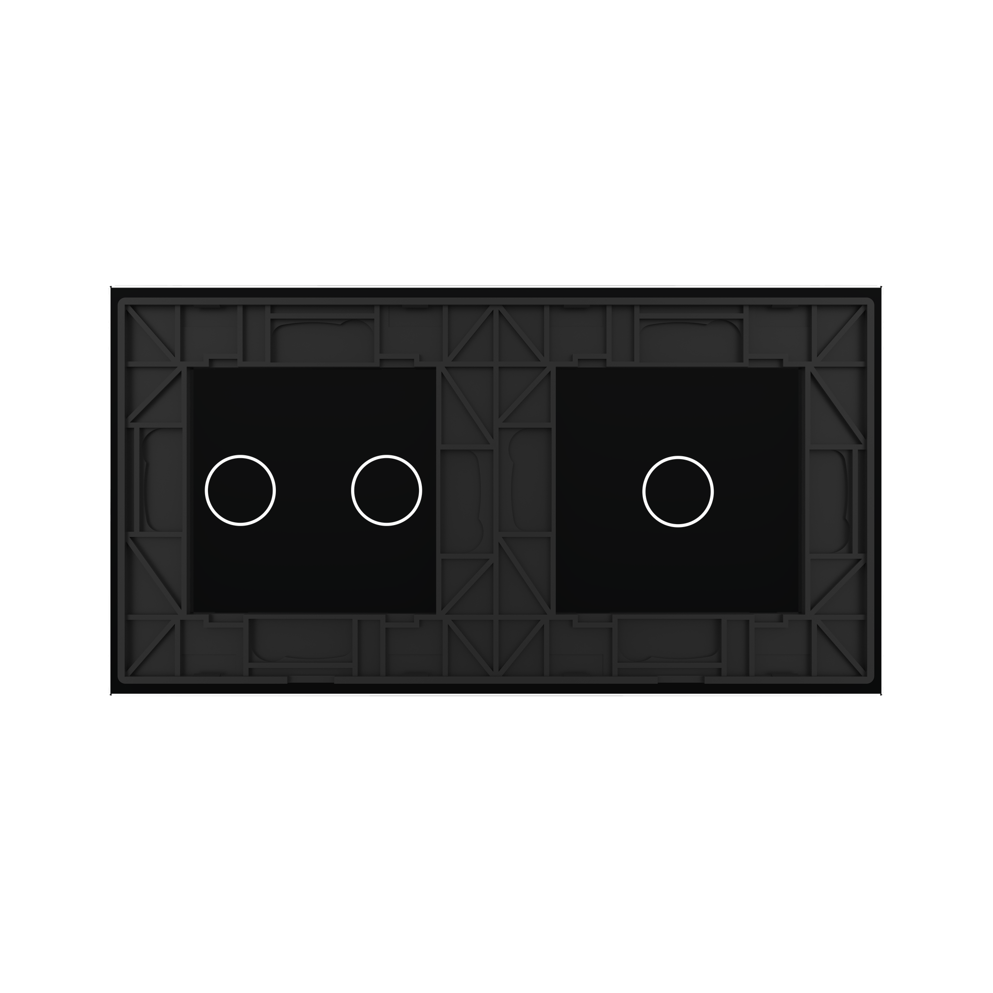 Panneau double 3 commandes Noir_2