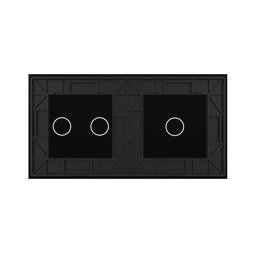 Panneau double 3 commandes Noir