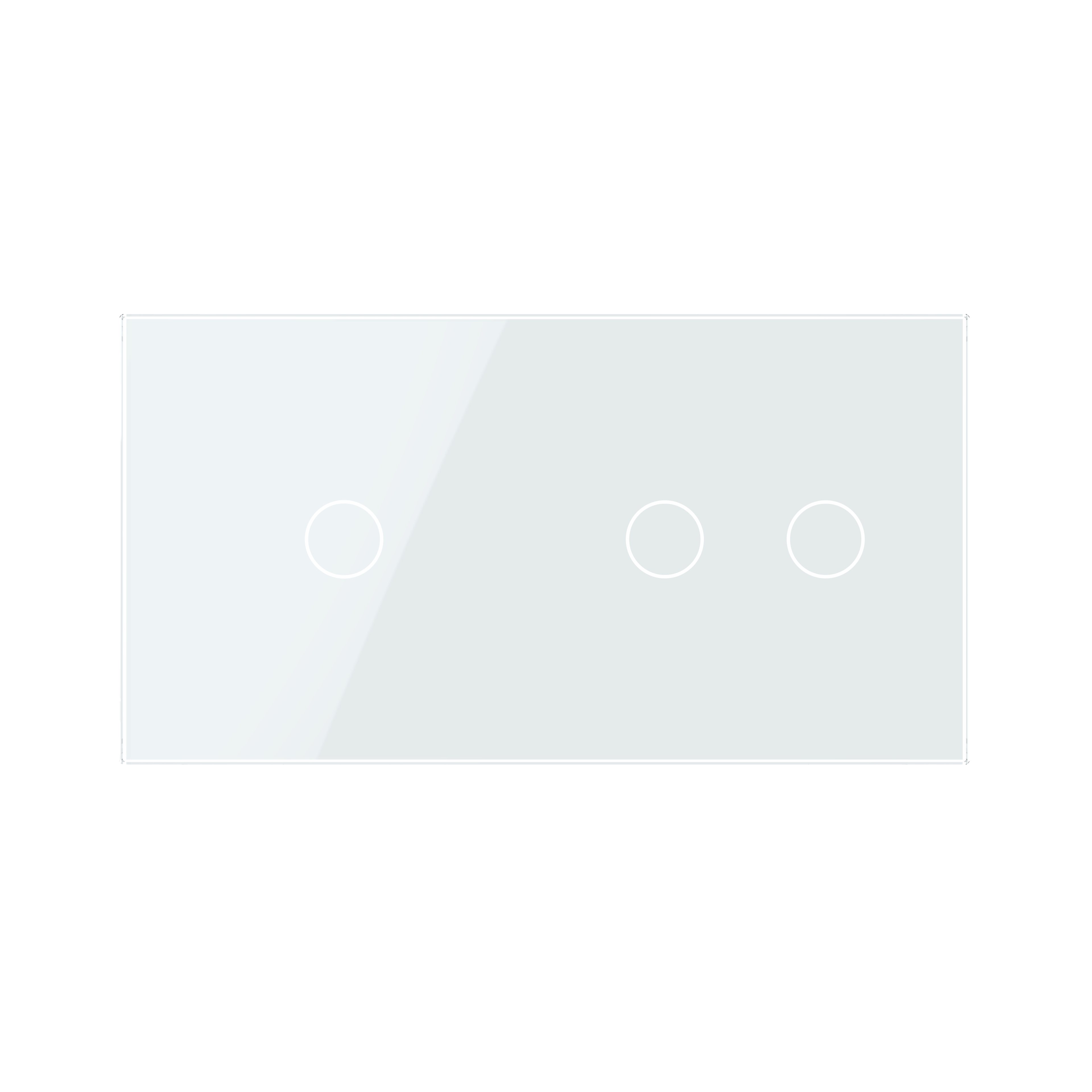 Panneau double 3 commandes Blanc