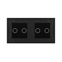 Panneau double 4 commandes noir