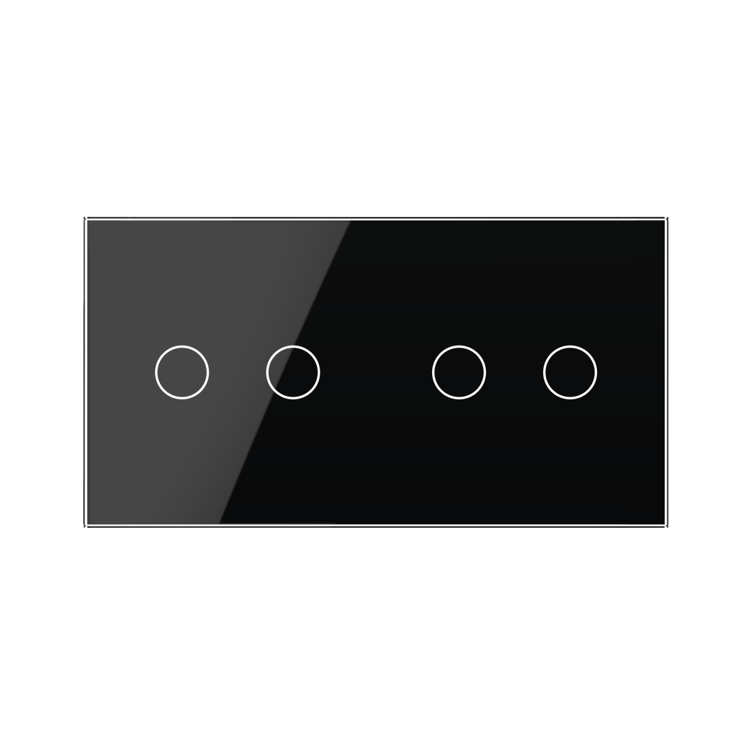 Panneau double 4 commandes noir