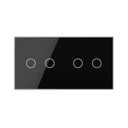 Panneau double 4 commandes noir