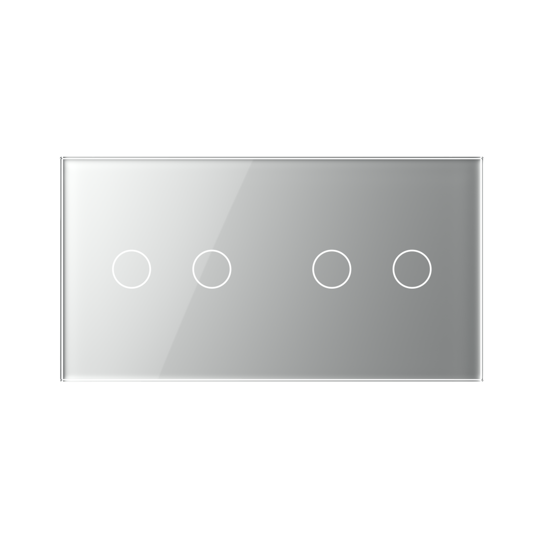 Panneau double 4 commandes gris