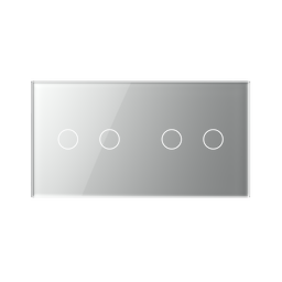 Panneau double 4 commandes gris