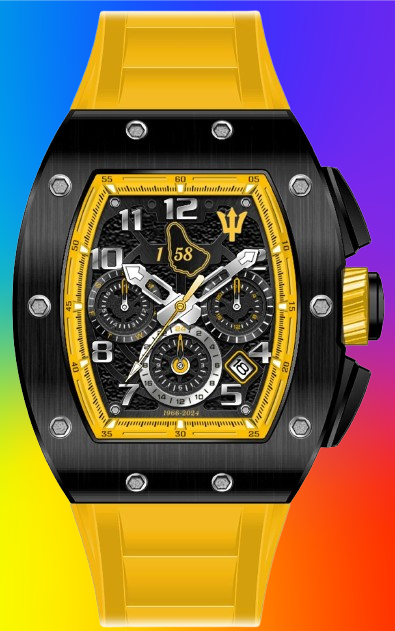 Limited Edition Barbados Independence Timepiece- Yellow 1-58 