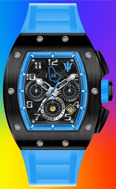 Limited Edition Barbados Independence Timepiece- Blue 1-58  _0