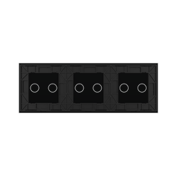 Panneau triple 6 commandes noir