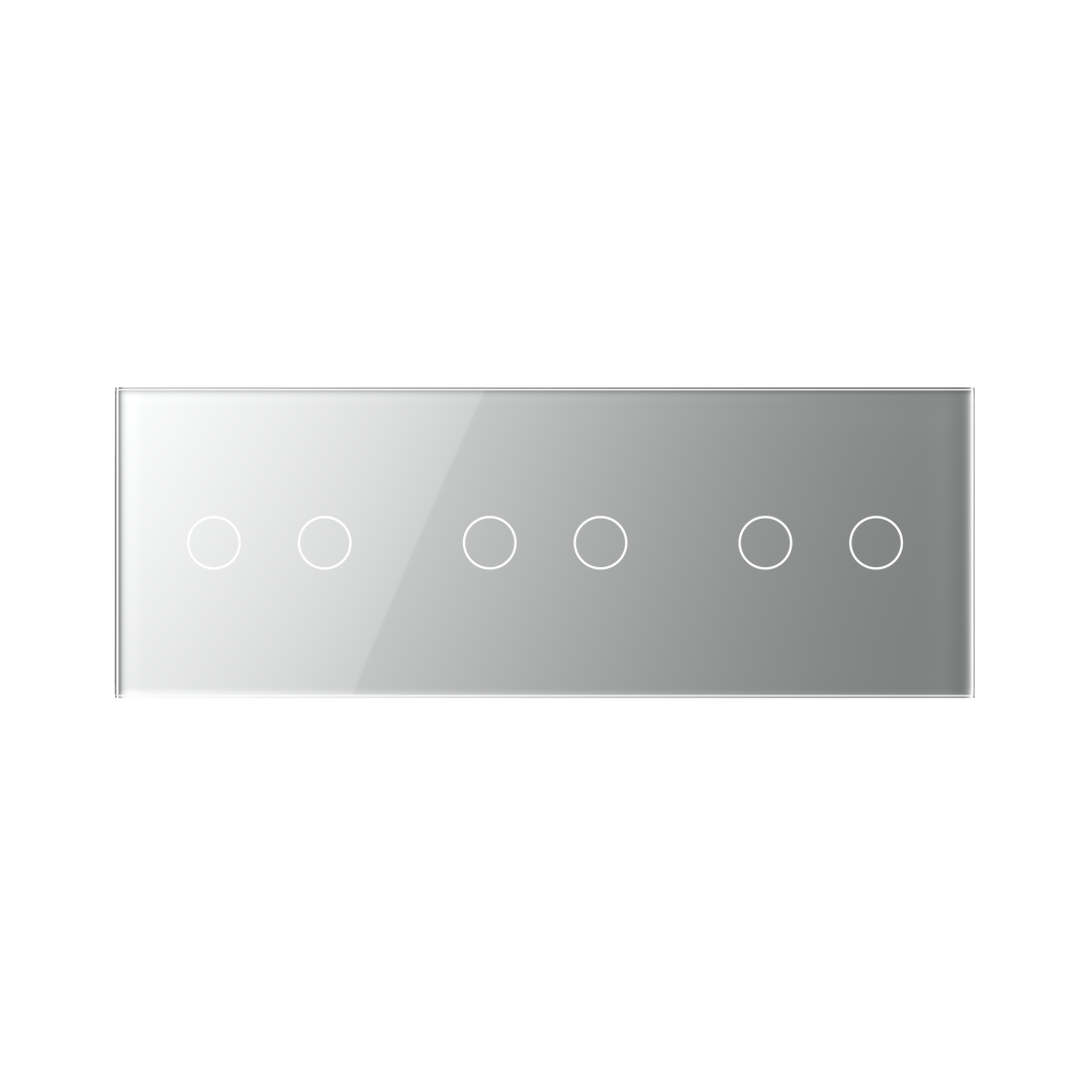 Panneau triple 6 commandes gris
