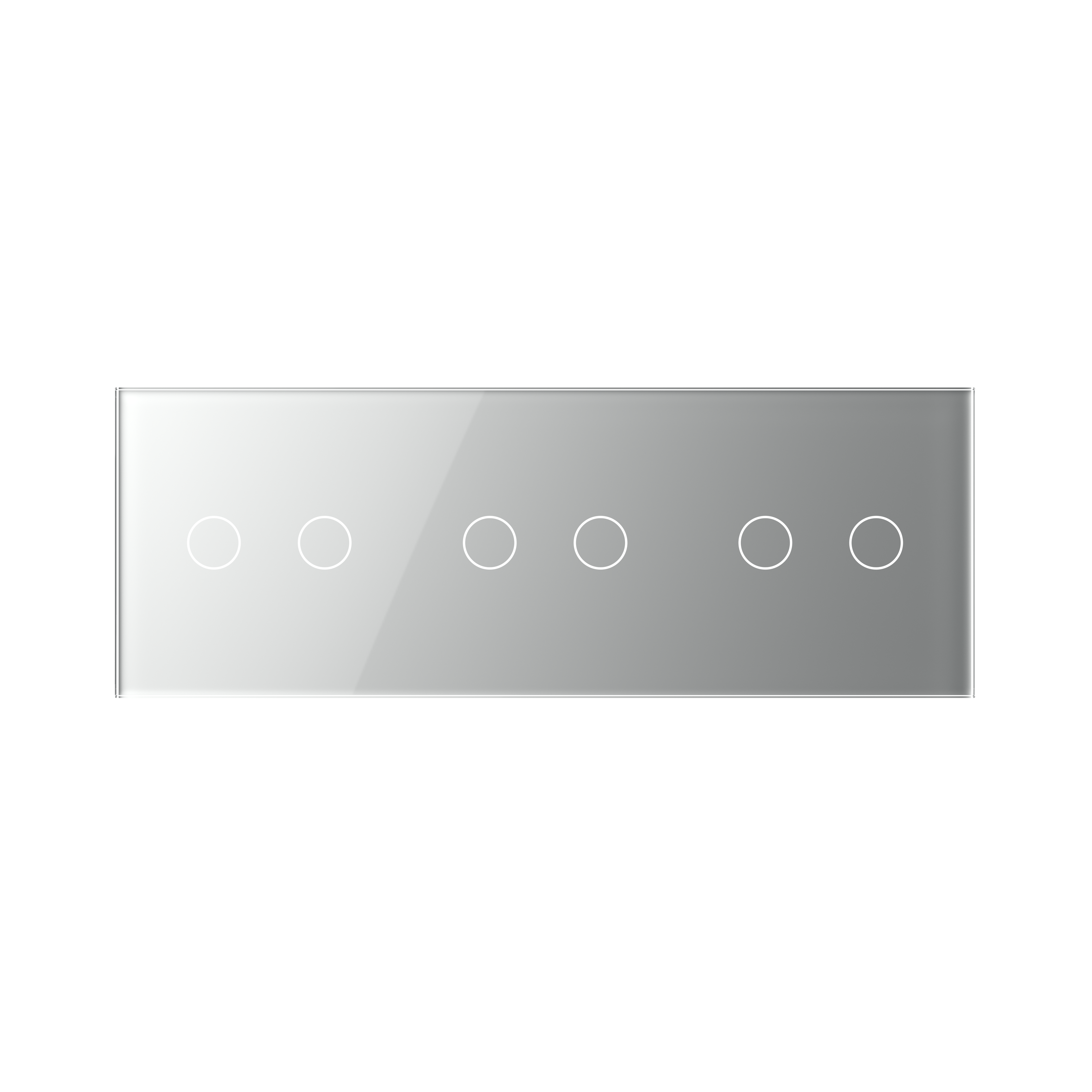 Panneau triple 6 commandes gris