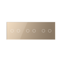 Panneau triple 6 commandes doré