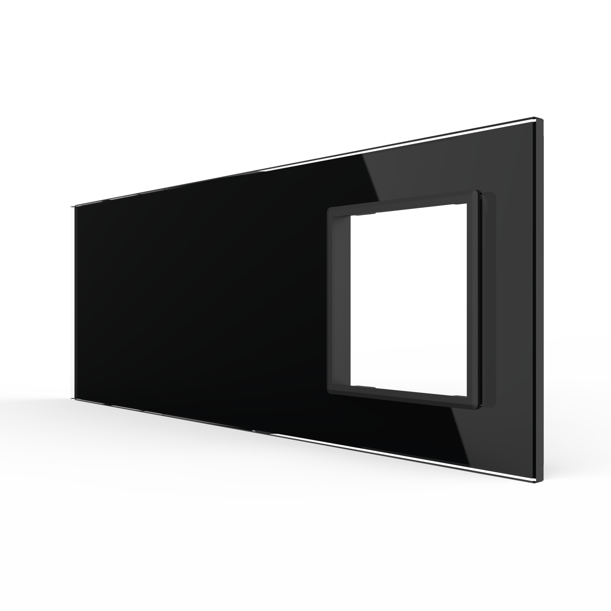 Panneau triple 4 commandes + 1 case Noir_1