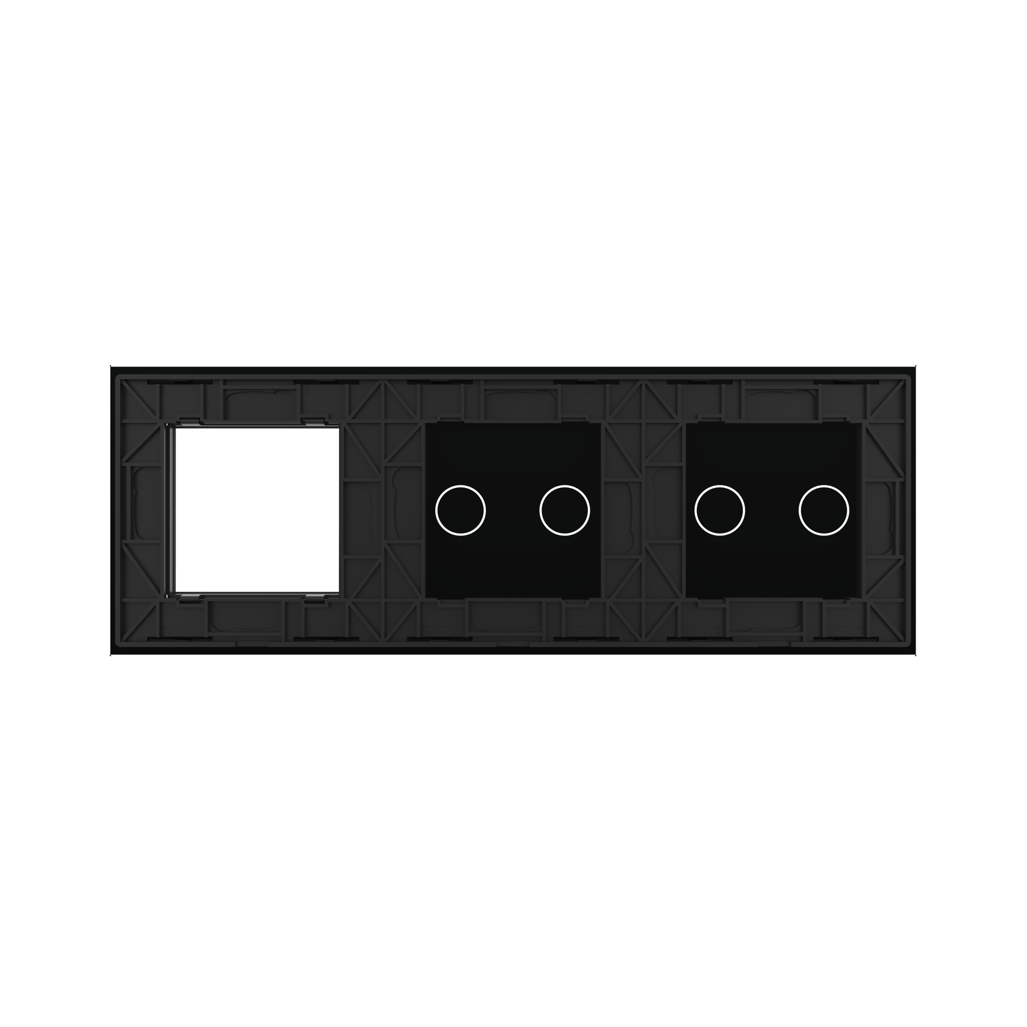 Panneau triple 4 commandes + 1 case Noir_3