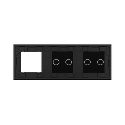 Panneau triple 4 commandes + 1 case Noir