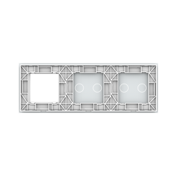 Panneau triple 4 commandes + 1 case gris