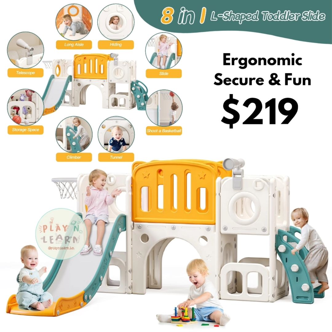 8 in 1 L-SHAPED TODDLER SLIDE (PREORDER 3 weeks!!)