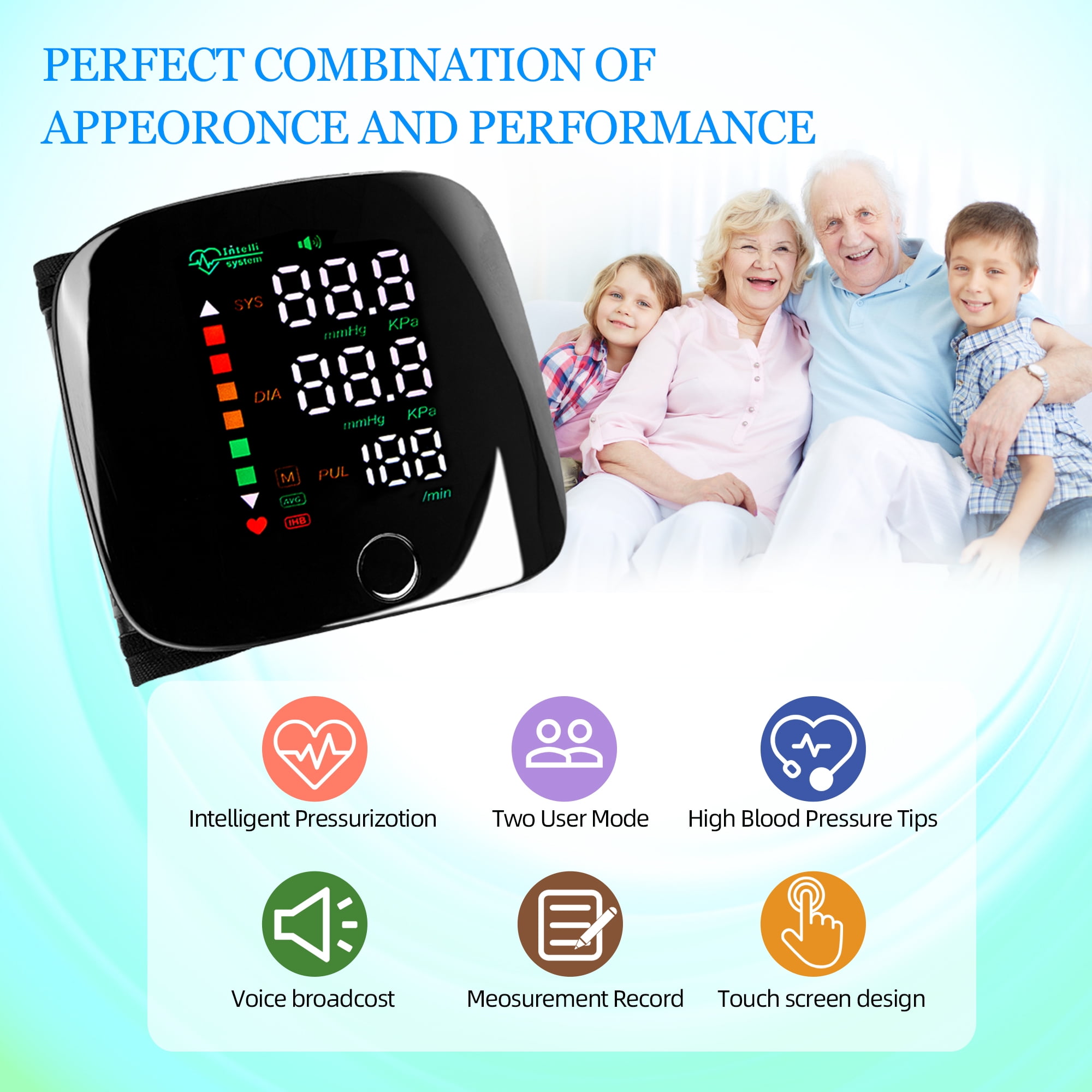 Advanced Wrist Blood Pressure Monitor with Large LED Screen, User-Friendly Features, and Unparalleled Accuracy_0